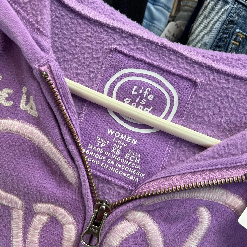 Womens Life is Good zip up hoodie size XS - Picture 2 of 3